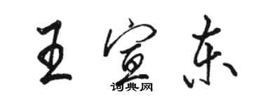 駱恆光王宣東行書個性簽名怎么寫