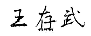 曾慶福王存武行書個性簽名怎么寫