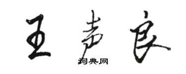 駱恆光王聲良行書個性簽名怎么寫