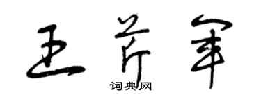 曾慶福王芹軍草書個性簽名怎么寫