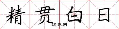 袁強精貫白日楷書怎么寫