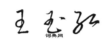 駱恆光王玉紅草書個性簽名怎么寫