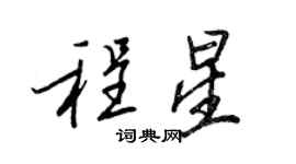 王正良程星行書個性簽名怎么寫