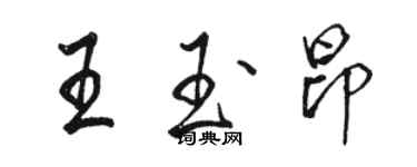 駱恆光王玉昂行書個性簽名怎么寫