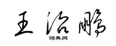 梁錦英王治鵬草書個性簽名怎么寫