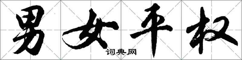 胡問遂男女平權行書怎么寫