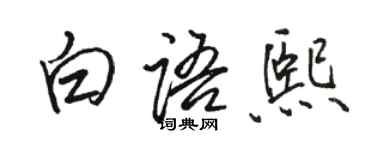 駱恆光白語熙行書個性簽名怎么寫