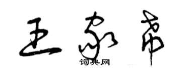 曾慶福王家希草書個性簽名怎么寫