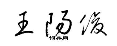 梁錦英王陽俊草書個性簽名怎么寫