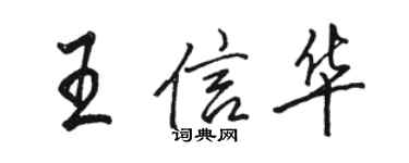 駱恆光王信華行書個性簽名怎么寫