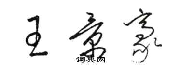 駱恆光王景豪草書個性簽名怎么寫