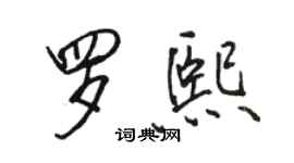 駱恆光羅熙行書個性簽名怎么寫