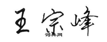駱恆光王宗峰行書個性簽名怎么寫