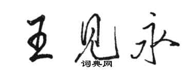 駱恆光王見永行書個性簽名怎么寫