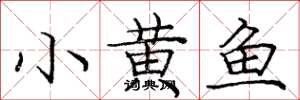 龐中華小黃魚楷書怎么寫