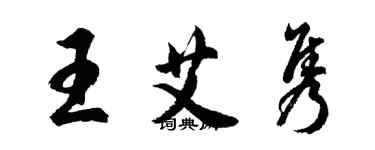 胡問遂王艾雋行書個性簽名怎么寫