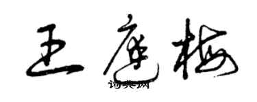 曾慶福王庭梅草書個性簽名怎么寫