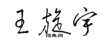 駱恆光王旋宇草書個性簽名怎么寫