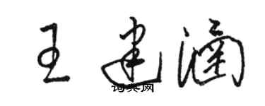 駱恆光王建涵草書個性簽名怎么寫