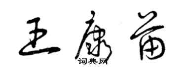 曾慶福王康苗草書個性簽名怎么寫