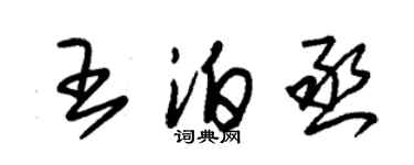 朱錫榮王泊丞草書個性簽名怎么寫
