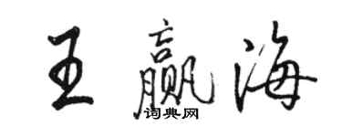 駱恆光王贏海行書個性簽名怎么寫