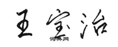 駱恆光王寶治行書個性簽名怎么寫