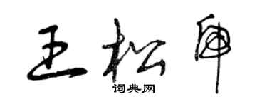 曾慶福王松虎草書個性簽名怎么寫