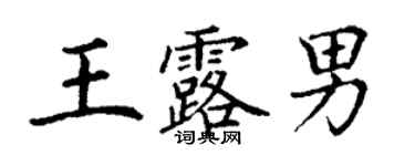 丁謙王露男楷書個性簽名怎么寫