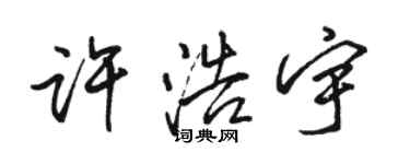 駱恆光許浩宇行書個性簽名怎么寫