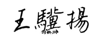 王正良王驥揚行書個性簽名怎么寫