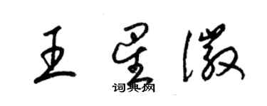 梁錦英王星徽草書個性簽名怎么寫