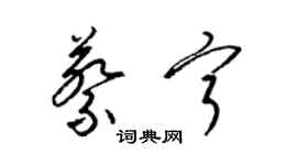 梁錦英蔡寧草書個性簽名怎么寫