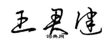 曾慶福王君健草書個性簽名怎么寫