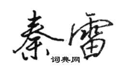 駱恆光秦雷行書個性簽名怎么寫