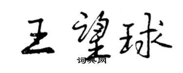 曾慶福王望球行書個性簽名怎么寫