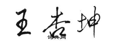 駱恆光王杏坤行書個性簽名怎么寫