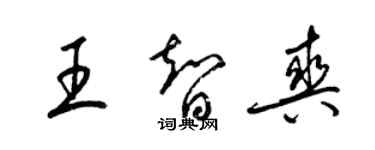 梁錦英王智爽草書個性簽名怎么寫