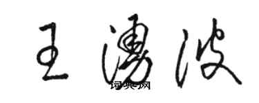 駱恆光王涌波草書個性簽名怎么寫