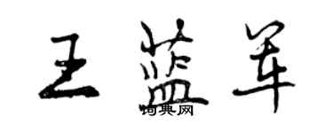 曾慶福王藍軍行書個性簽名怎么寫