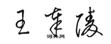 駱恆光王奉陵草書個性簽名怎么寫