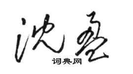 駱恆光沈盈草書個性簽名怎么寫