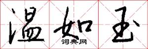 溫如玉怎么寫好看