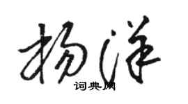 駱恆光楊洋草書個性簽名怎么寫