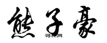 胡問遂熊子豪行書個性簽名怎么寫
