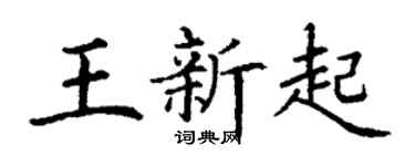 丁謙王新起楷書個性簽名怎么寫