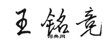 駱恆光王銘競行書個性簽名怎么寫