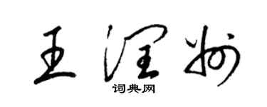 梁錦英王潤州草書個性簽名怎么寫