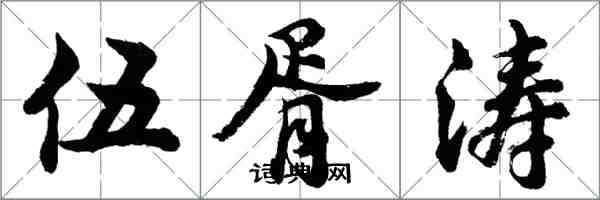 胡問遂伍胥濤行書怎么寫