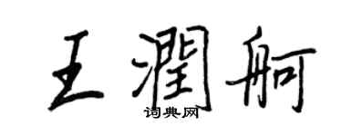 王正良王潤舸行書個性簽名怎么寫